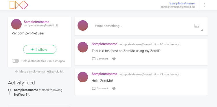 A screenshot of ZeroMe